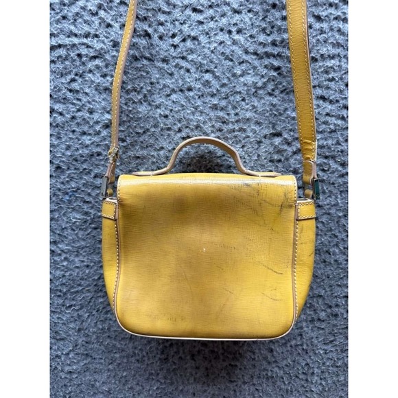 Vintage Fendi Women's Turn-Lock Flap Leather‎ Crossbody Bag Yellow 8" x 6" - Picture 2 of 14